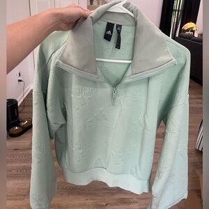 Adidas Women’s Aeroready Jacquard Logo Half Zip Sweatshirt